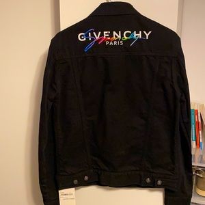 Givenchy Demin Black Jacket with multicolor “Givenchy” in the back